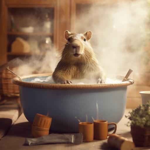 capybara chilling in hot tub --v 5.1