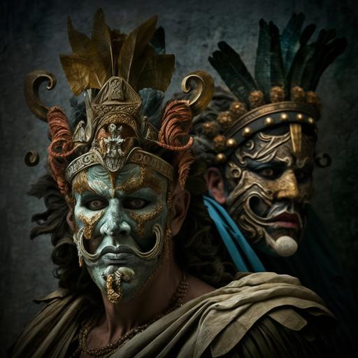 carnaval, baco, gods, italian, rome, realistic, masks
