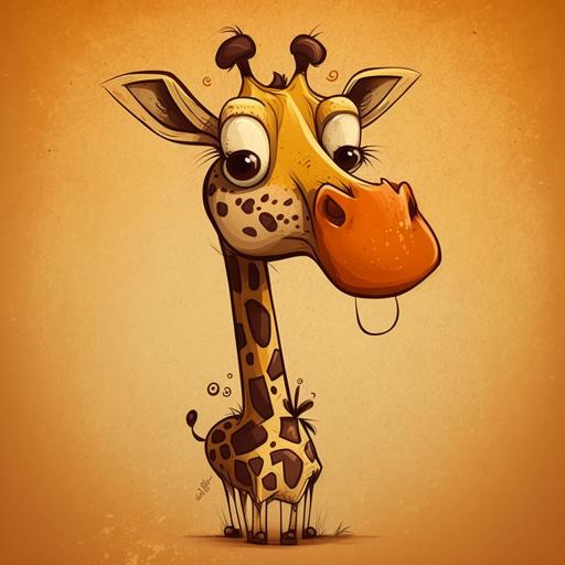cartoon 2d giraffe:: 4 funny loving caring red cheeks really happy and coloful with black outline --stop 100 --q 5
