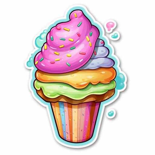 cartoon 3d ice cream cone and donuts sticker adorable use bright and pastel colors to make them irresistible