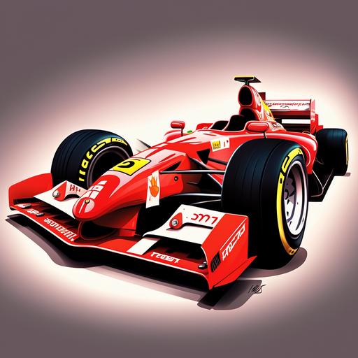 cartoon Ferrari f1 bolid