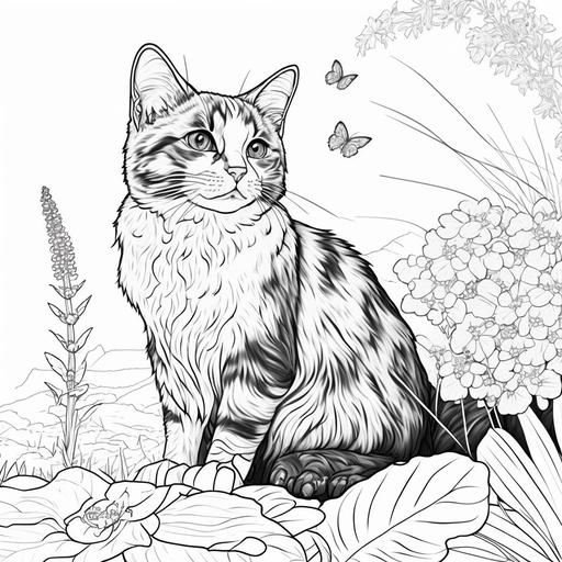 cartoon Tortie cat coloring page