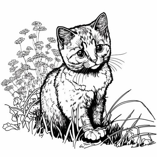cartoon Tortie cat coloring page