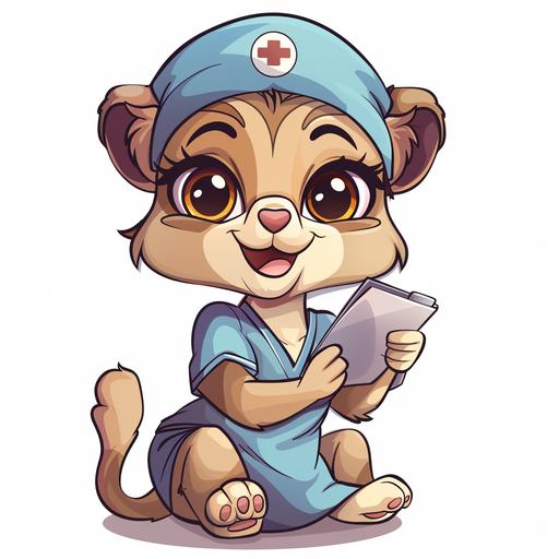 cartoon animal nurse happy --v 6.0