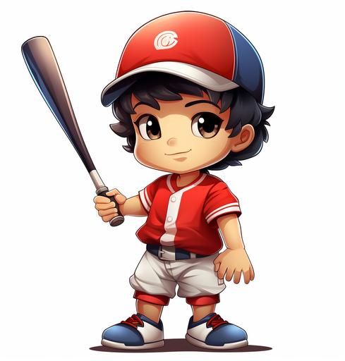 cartoon baseball bats and balls clip art, in the style of ichiro fukuzawa, masterful technique, full body, he jiaying, silver and red, childhood arcadias, 1st version --ar 22:23
