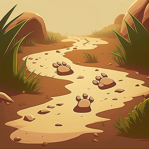 cartoon bunny footprints of jumping trail
