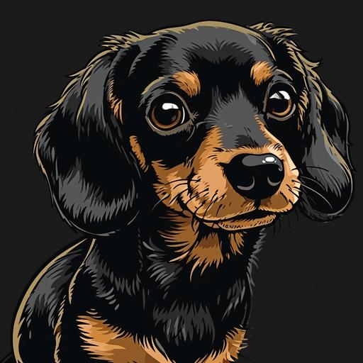 cartoon dachshund tshirt design --v 6.0