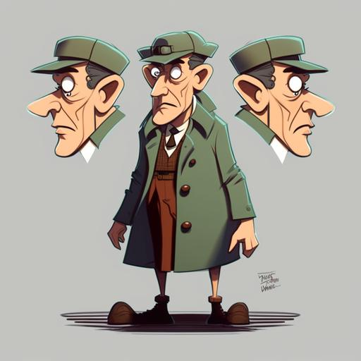 cartoon detective, male