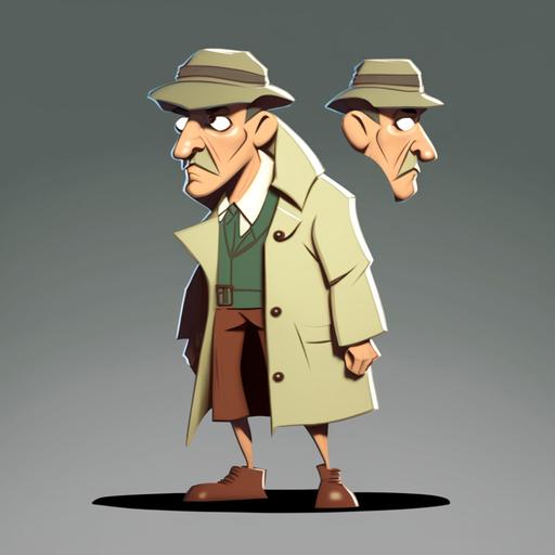 cartoon detective, male