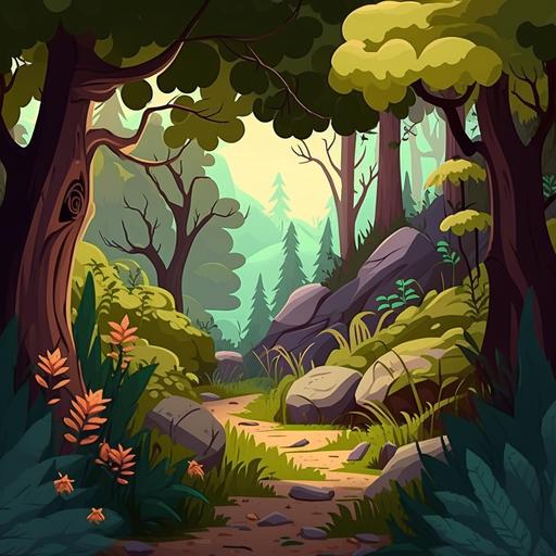 cartoon forest background