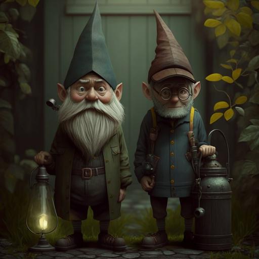 cartoon gnomes like characters from Over the Garden Wall