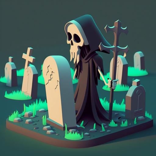 cartoon grim reaper graves death