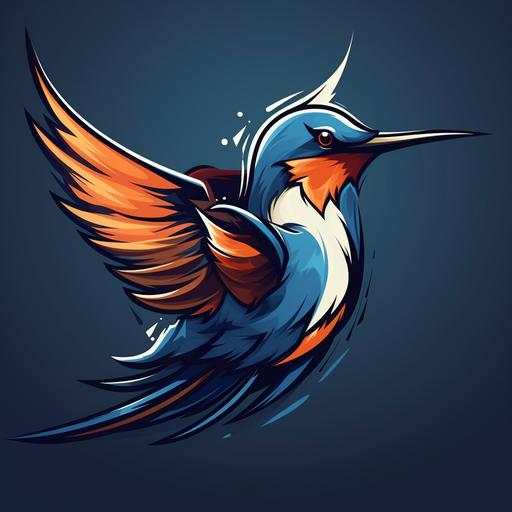 cartoon hummingbird mascot logo