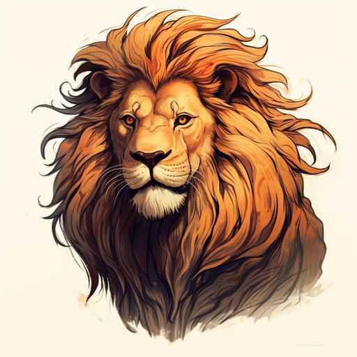 cartoon lion drawing