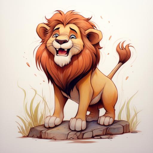 cartoon lion drawing