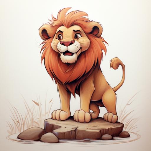 cartoon lion drawing