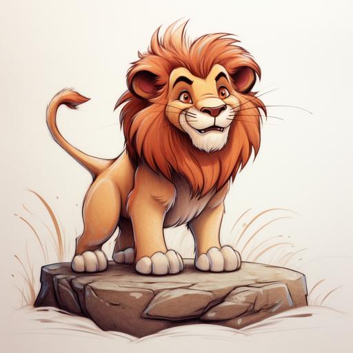 cartoon lion drawing