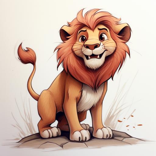 cartoon lion drawing