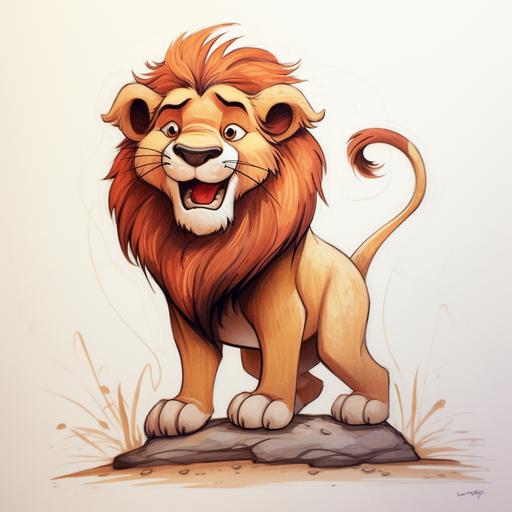 cartoon lion drawing