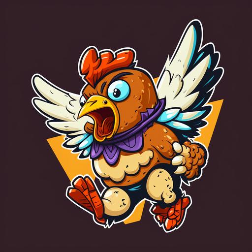 cartoon mascot chicken wings --v 4