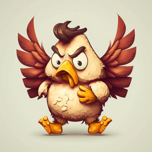cartoon mascot chicken wings --v 4