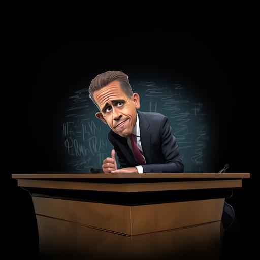 cartoon picture of hunter biden i am sorry on the chalk board 1000 times