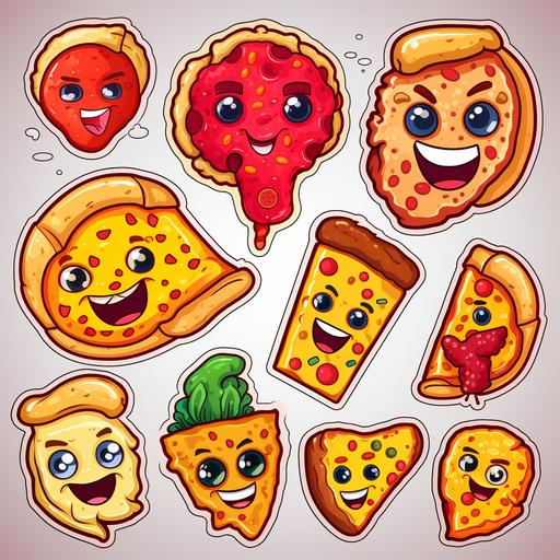 cartoon pizza stickers