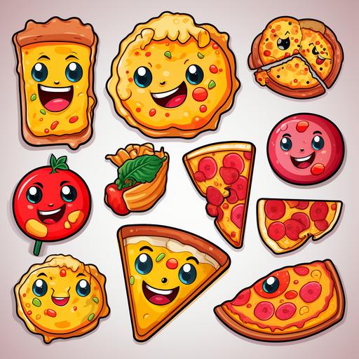 cartoon pizza stickers