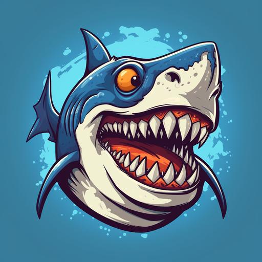 cartoon shark funny logo