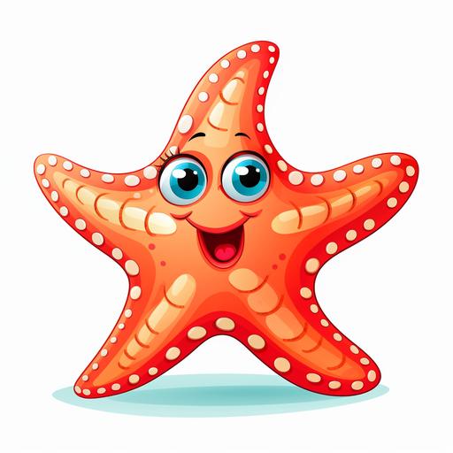 cartoon starfish on white background