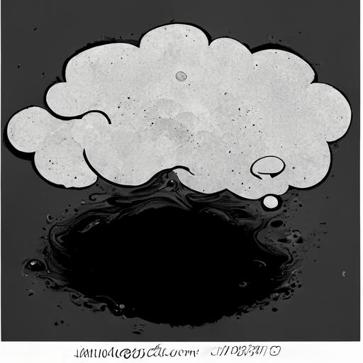 cartoon thought bubble image, dark black boarder with white inside, thought bubble cartoon, environment