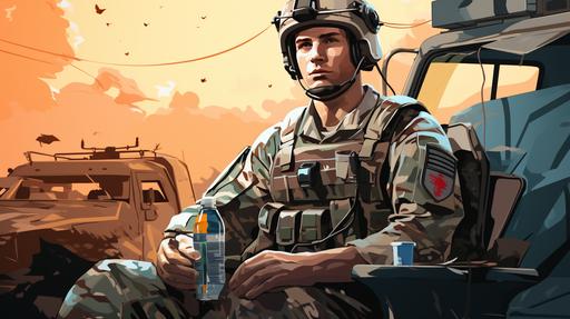 cartoon us army medic soldier --ar 16:9 --s 250
