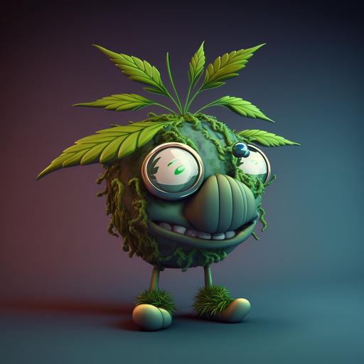 cartoon weed character , 16k , super high quality