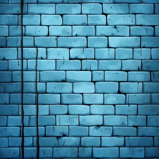 cartoon，Brick wall，blue, background