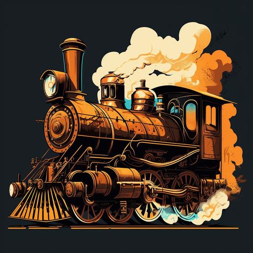 cartoonized steam engine --v 4