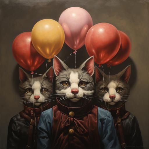 cat mask rats balloons theater
