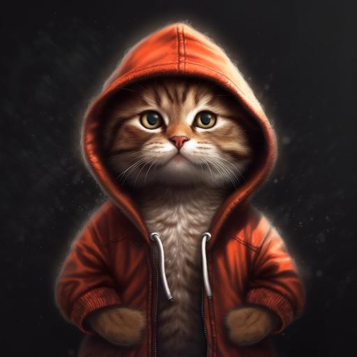Cute cat picture ,mascot , wearing hoodie