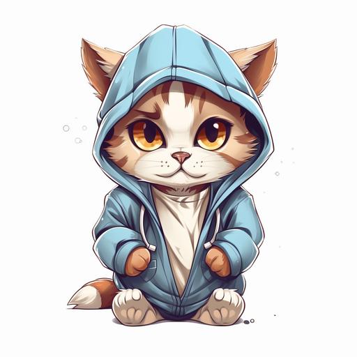 Cute cat picture ,mascot , wearing hoodie