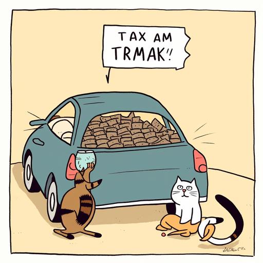 cat tax dad tax car tax snack tax max tax swear tax tantrum tax --v 5