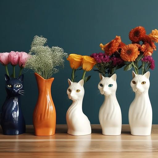 cat taxonomy inspired vases --v 5