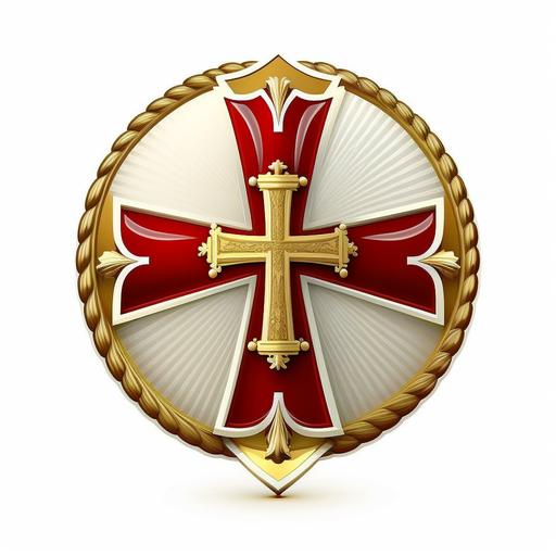 catholic cross realistic logo vector modern 8k round white background