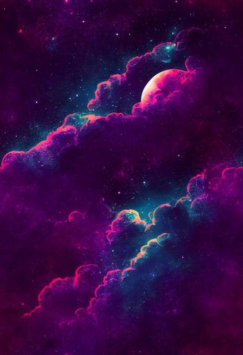 celestial themed purple and neon green print pattern, wallpaper, dark academia, astrological, moon, stars, sun, galaxy, space, nebula, vintage aesthetic, risograph texture, hyper-detailed grain texture, --ar 9:16 --tile --test --creative