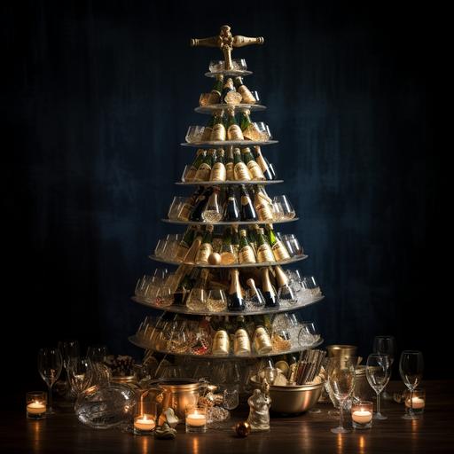 champagne tower christmas tree