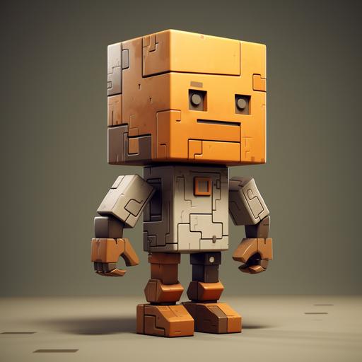 character concept development, game character, cube man, square head, superhero