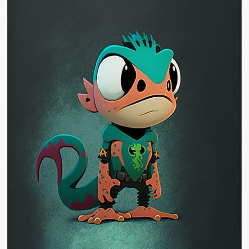 character desing , cartoon style, salamander --v 4 --v 4