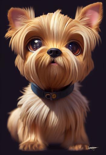 character, detailed drawing by SakimiChan, Artgerm, character, an impossibly cute Yorkie puppy with big eyes and small face, Pixar, hyper realistic, back lighting, rim lighting, cinematic lighting, unreal engine, 8k , smooth, poster, stylize, perfect shading, intricate, super resolution, --ar 9:16 --testp --creative --upbeta --upbeta --upbeta --upbeta --upbeta --upbeta