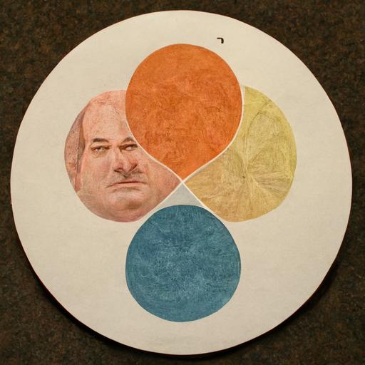 character from office series Kevin Malone's face is in three intersecting circles Venn diagram