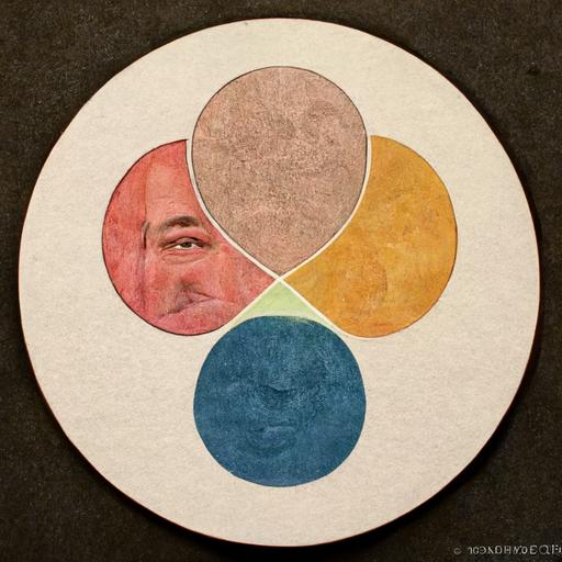 character from office series Kevin Malone's face is in three intersecting circles Venn diagram