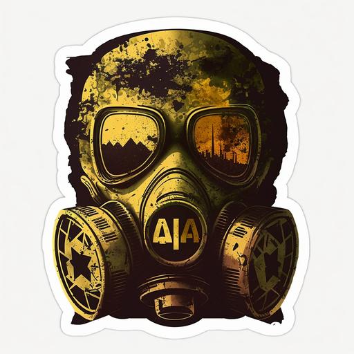 chernobyl, nuclear, toxic, gas, danger, mask, sticker