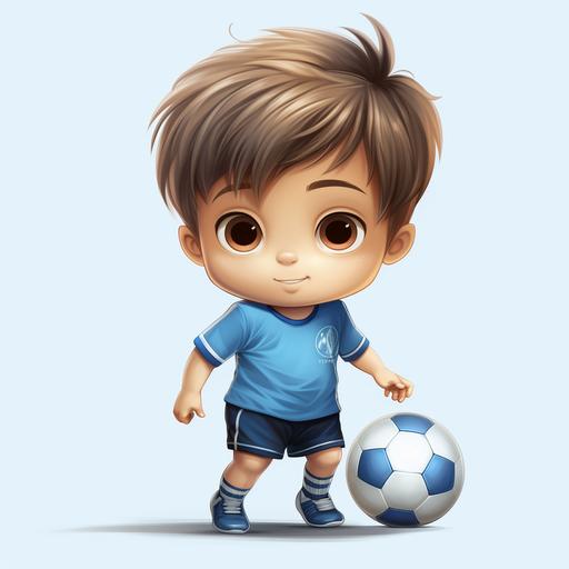 chibi ,vibrant hd realistic, Japan young boy, low haircut, wearing blue underpants , playing soccer ball,